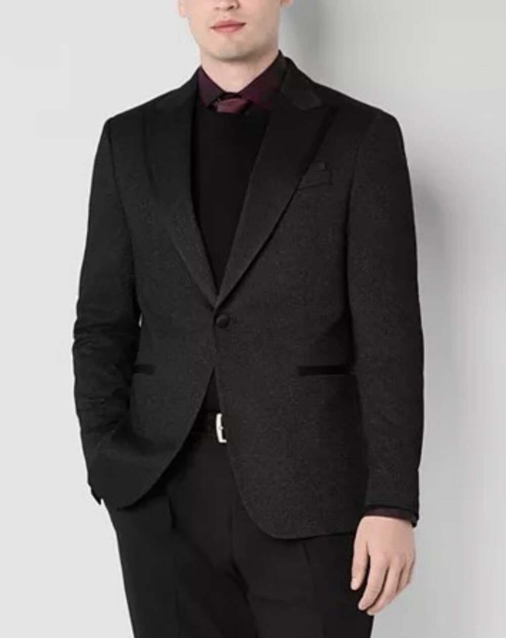 J. Ferrar Slim Fit Men's Size 36R Black Shine Metallic Formal Tuxedo Jacket NWT
